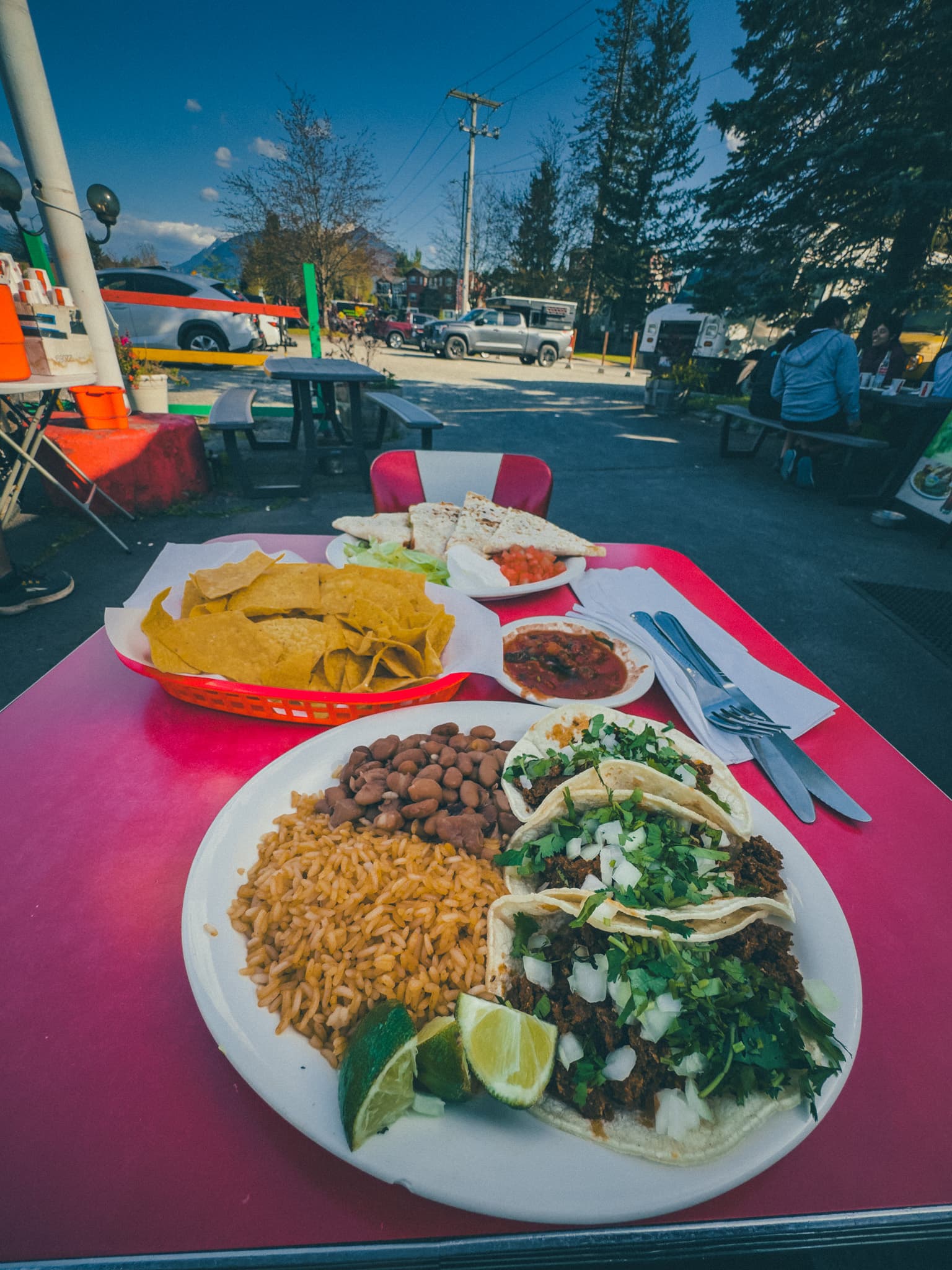Post-hike tacos at a North Bend taqueria